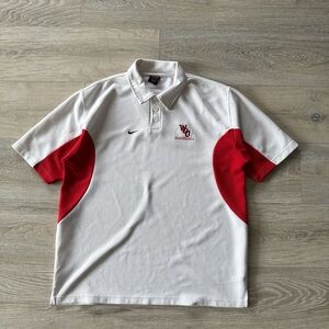 Nike Dri-Fit Red & White Polo WOU Embroidered Baseball Size XL Men's